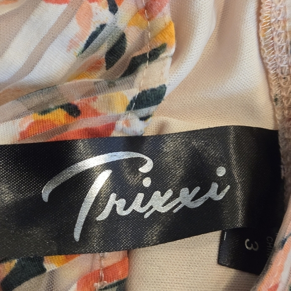 Trixxi Multicolored Halter Sundress Mini Semi Sheer Overlay Fit & Flare Junior 3 - Picture 5 of 14